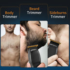 Beard Trimmer For Men - Rechargeable Men'S Hair Clippers & Razor, Cordless Hair Trimmer & Shaver For Face, Neck, Groin & Manscaping, Ideal Gift For Men, Black