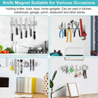 Magnetic Knife Holder for Wall, Knife Magnetic Strip Magnetic Knife Holder for Refrigerator Mount Knife Rack Kitchen Utensil Holder Metal Tool Holder Knife Block Kitchen Organizers Accessories 10 Inch