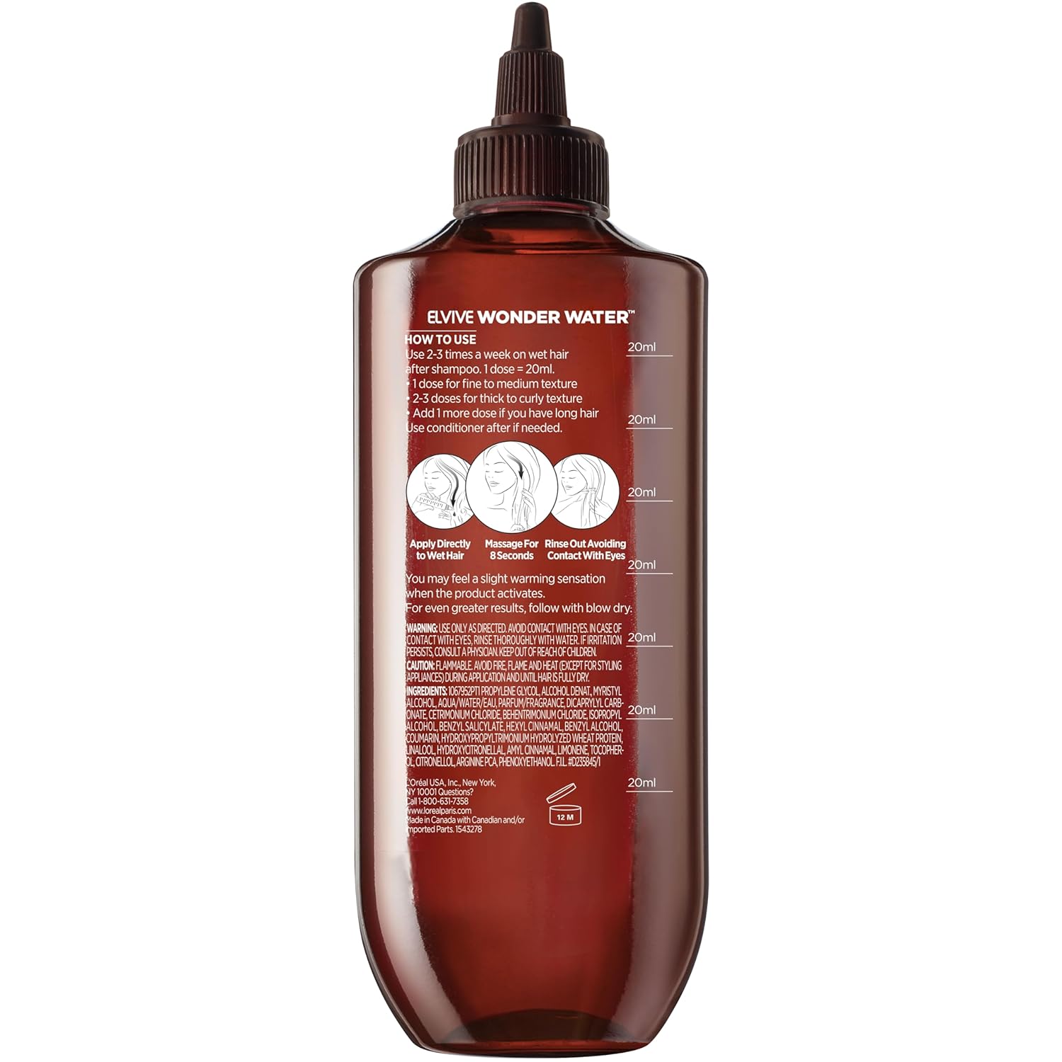 L’Oreal Paris Elvive 8 Second Wonder Water Lamellar, Rinse out Moisturizing Hair Treatment for Silky, Shiny Looking Hair, 6.8 FL; Oz