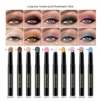 Chifure Eyeshadow Stick, Shimmer And Matte Cream Eye Shadow Brightener Sticks Eyeliner Pencil Crayon, Waterproof Long Lasting Eye Highlighter Stick Makeup,0.056 Oz(#4-Bottle Green)