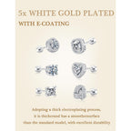 M MOOHAM 6 Pairs Hypoallergenic Flat Back Stud Earrings Set for Women - 14k Gold Plated Silver Studs CZ Earrings for Women Men Trendy Non Tarnish Earring Stack for Sensitive Ears Jewelry Gifts