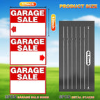 Garage Sale Signs, 3 Pcs Yard Signs With Metal Stakes, 17X13 Inch Double Sided Large Corrugated Plastic Garage Sale Kit With Directional Arrows Stickers For Event, Weatherproof, Red