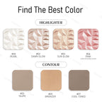 KYDA Face Highlighter Palette, High Glossy Face Illuminator Palette, Natural Glow Finish, Pearl Shimmer Smooth Baked Powder, Lasting Sparkling Champagne Highlighter Makeup-SUN GLOW
