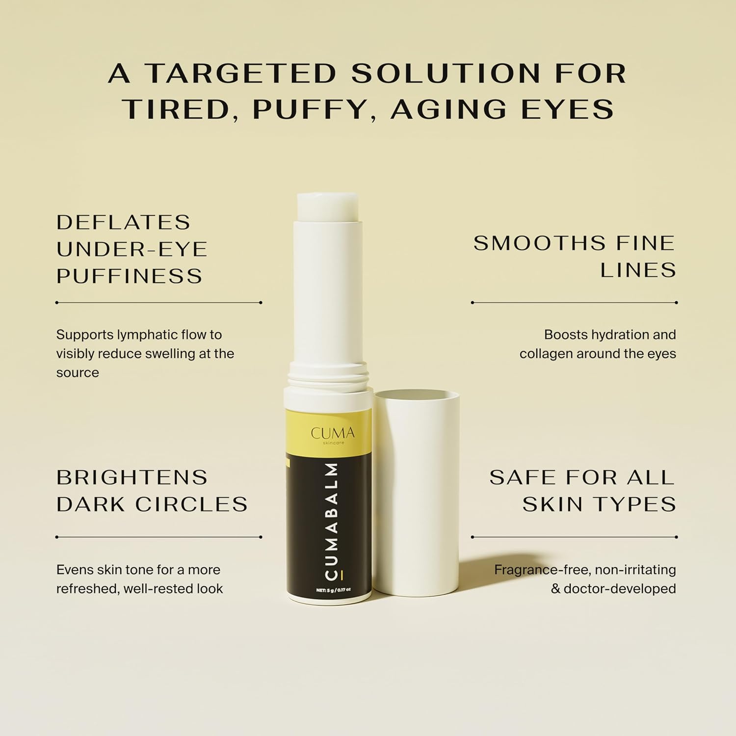 Cumabalm™ – Eye Balm With Turmeric And Retinol For Puffy Eyes & Dark Circles – Vegan