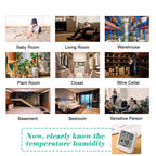 Hatusoku Pack Of 2 Digital Thermometer And Hygrometer With Comfort Face Display, Hygrometer, Stand, Magnet, Hanging, Simple, Infectious Disease Prevention, Heat Stroke Prevention