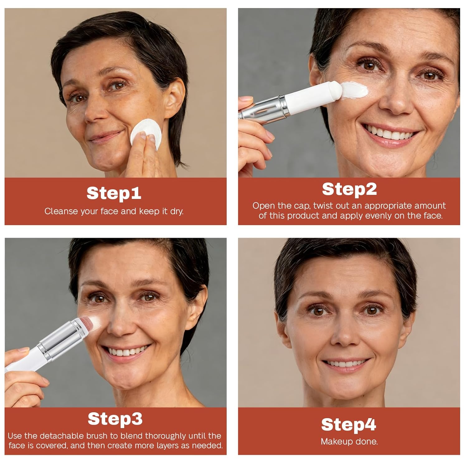 Color Changing Foundation Stick - 2 in 1 Dual Ended White Foundation Stick, Long Lasting Waterproof Full Coverage Concealer Stick for Face (1#Natural)
