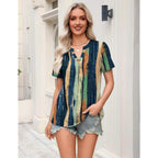 Zeagoo Womens Tops Short Sleeve V Neck Tee Shirts Cute Dressy Casual Clothing Business Work Blouse Multicolor-cx289