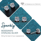 Moissanite Stud Earrings GRA 925 Sterling Silver Earrings for Men 18K White Gold Plating Earrings for Women,wedding earrings(0.3Ct-4Ct)