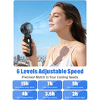 Ai Handheld Fan Turbo, 100-Speed Portable Fan Rechargeable, Mini Fan With 12800 Rpm Strong Airflow, Foldable 4-In-1 Personal Fan For Travel, Camping, Beach & Office, Usb-C & Lightweight & Quiet