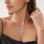 DALOJOE Moissanite Necklace for Women, 1-3 Carat Moissanite Heart Necklace Engraved with 'I LOVE YOU', Birthday Gift for Wife, Anniversary Present for Wife, Women, Jewelry Gifts for Girlfriend, Mom
