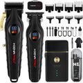Hiena Pro Professional Cordless Hair Clipper For Men, Beard Trimmers, Electric Foil Shavers And Nose Hair Trimmer Set, Rechargeable Barber Clipper And Hair Cutting Grooming Kit