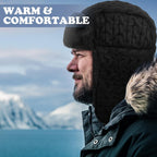 Ramede Winter Hat Ushanka Trapper Russian Hat with Ear Flaps for Men Women Cap Black Winter Warmer Unisex Skiing Cap