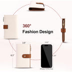 yiijay Women's Wallets RFID Blocking Leather Trifold Clutch Wallet Credit Card Holder Ladies Travel Wallet Purse with Pen Holder