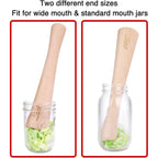 Soligt 12" Sauerkraut Pounder for Mason Jars Vegetable Fermentation- One Piece of Solid Wood