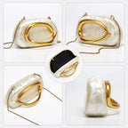 Gold Clutch Purses For Women Formal,Marble Acrylic Women'S Evening Handbags Purse,Trendy Metal Handle Evening Purse,Clutch Bag 2026 For Wedding Party Causal