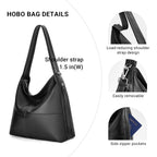 Genuine Leather Hobo Bags For Women Crossbody Purses Work Tote Bag Designer Shoulder Handbags With 2 Straps