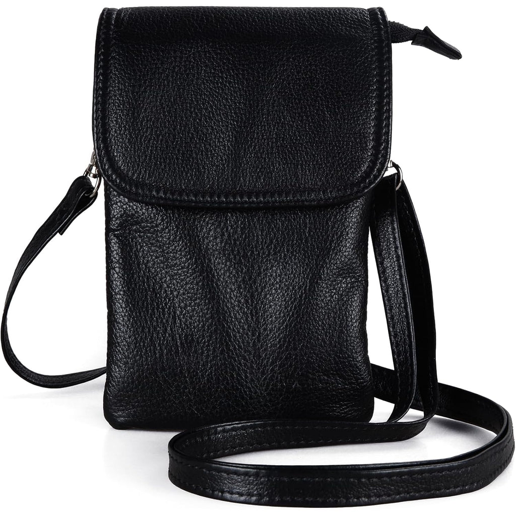 befen Genuine Leather Small Crossbody Bags for Women Cell Phone Bag Cross Body Purses,Silver Zipper