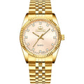 Dreaming Q&P Fq-043 Classic Golden Stainless Steel Male Female Crystals Quartz Wrist Watches For Man Woman Gold | Classic Golden, Male Female, Crystals, For Man Woman