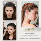 2 Pcs Bangs Hairstyle Hairpin Headband, Professional Weave Bangs Clip, Toothed Headband Braid Tool, Women Girls Fashion Hair Accessories (Black and Brown)