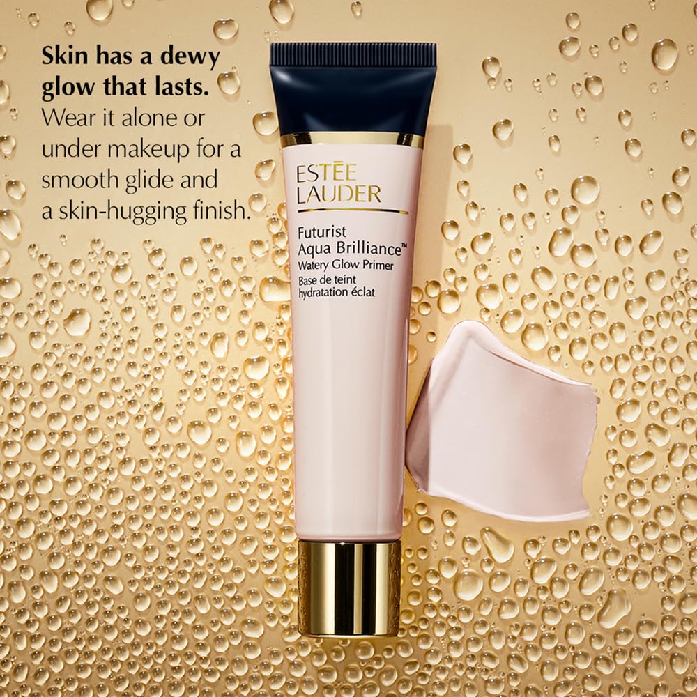 Estée Lauder Futurist Aqua Brilliance Watery Glow Makeup Primer with Hylauronic Acid for Triple Moisture