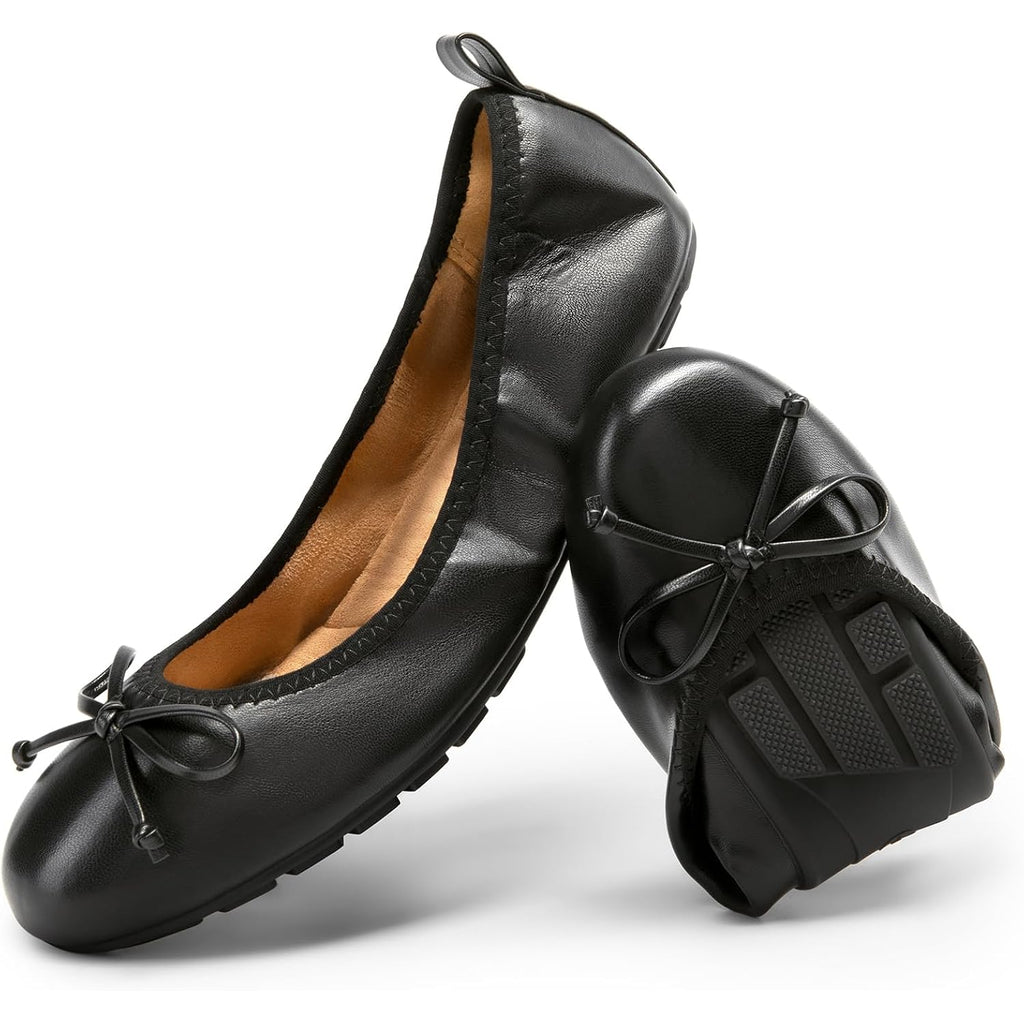 Dream Pairs Women'S Flats, Foldable Ballet Flats For Women, Bowknot Round Toe Comfort Light Weight Slip-On Dress Shoes