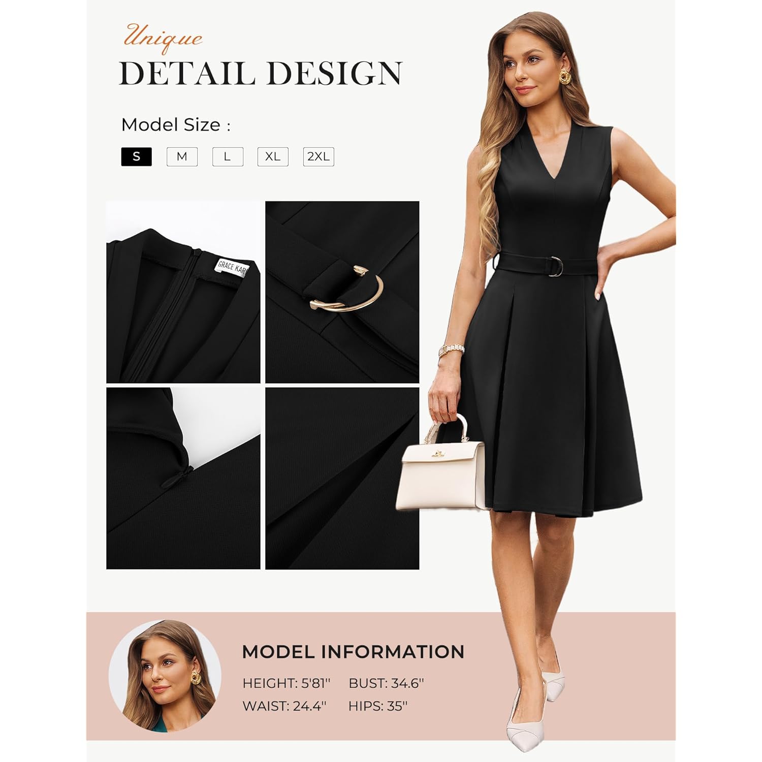 Women's Wear to Work Dresses 2026 Business Office Fit and Flare Midi Dress Church Outfits with Pockets