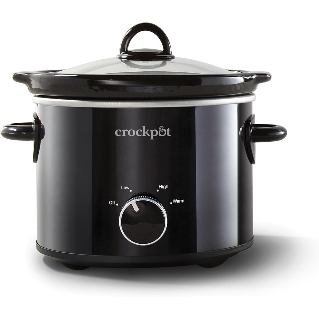 Crock-Pot 2-Quart Manual Slow Cooker, Feeds 2+ People, Great for Small Meals, Dips, & Sides; Removable Stoneware is Oven & Dishwasher-Safe, Black