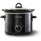 Crock-Pot 2-Quart Manual Slow Cooker, Feeds 2+ People, Great for Small Meals, Dips, & Sides; Removable Stoneware is Oven & Dishwasher-Safe, Black