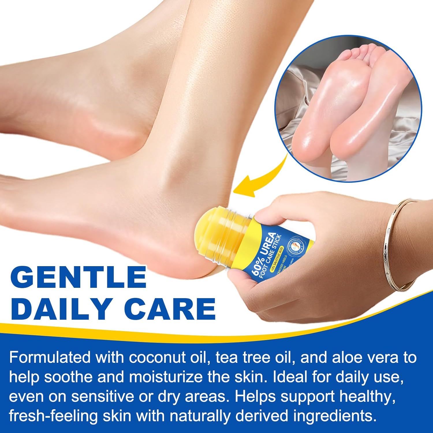 60% Urea Foot Cream with 2% Salicylic Acid, Urea Cream for Cracked Heels and Dry Skin, Deep Moisturizing, Foot Callus Remover and Soften, Cracked Heel Repair Cream, Feet Care