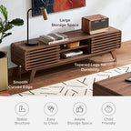 Mopio Ensley Tv Stand, Mid Century Modern For 55/60/65 Inch Tv, Farmhouse Tv Stand, Entertainment Center With Storage, Tv And Media Console For Living Room (Walnut, 59 Inch Low)