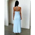Kaximil Women'S Sexy V Neck Halter Maxi Dresses Bodycon Cocktail Wedding Guest Long Dress