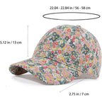 Floral Baseball Cap Cotton Dad Hat Adjustable Print Ball Cap for Women
