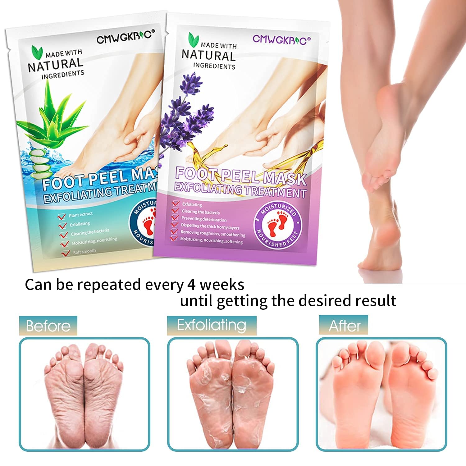 5 Pack Foot Peeling Mask,Exfoliator Peel Off Calluses Dead Skin Callus Remover,Foot Mask for Dry Cracked Feet,Foot Peel Masks for Men and Women Feet Peeling Mask for Fathers Mothers Day Gifts