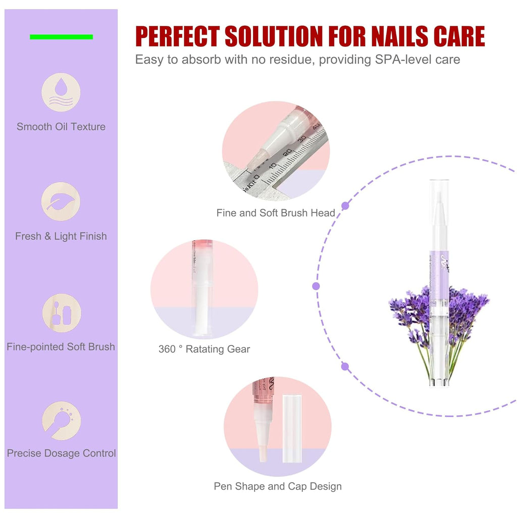 15 PCS Cuticle Oil for Nails, GRUNIL Cuticle Oil Pen for Nail Growth Treatment, Nail Strengthener for Thin Nails and Growth Nail Oil Home Nail Care Kit Pedicure Supplies Manicure Tools