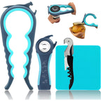 Otstar 6 In 1 Jar And Bottle Opener For Weak Hands, Seniors With Arthritis | Multi-Use Lid Opener Set, Includes Non-Slip Rubber Gripper Pad & Wine Opener, Comfortable Grip, Simple Twist-Off Operation