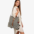 Small Backpack Purse For Women Checkered Back Pack Purses Ladies Backpack Handbags With Cherry Pendant Work Travel