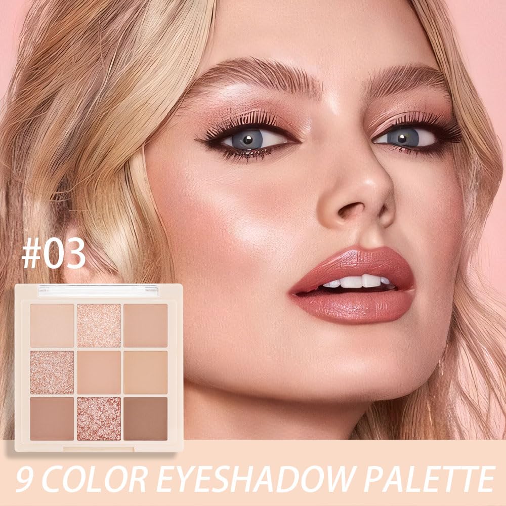 CAKAILA Nude Pink Beige Eyeshadow Palette,Natural Eye Shadow Make Up Pallets for Women,Neutral Small Cream Light Colors Eyeshadow Palette Long Lasting Naturing-Looking,Vegan