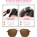 Tangle Free Aviator Sunglasses For Women Polarized Square Frame With Uv400 Protection Sun Glasses For Driving