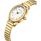 Bofan Small Gold Watches For Women Easy Read Ladies Quartz Wrist Watch With Stainless Steel Expansion Band,Waterproof.