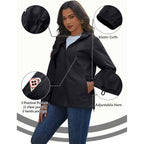 Lightweight Rain Jacket Women Packable Wind Breaker Light Rain Jacket Women Waterproof Travel Raincoat S-Xxl