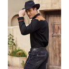 Coofandy Men'S Western Cowboy Shirt Embroidered Long Sleeve Slim Fit Casual Cotton Button Down Hippie Shirts With Pockets