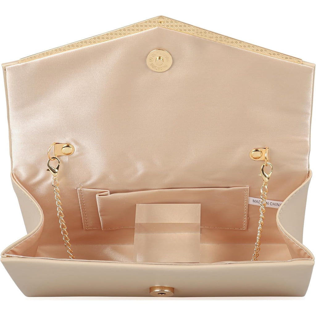 Women’s Evening Handbag Vegan Leather Ladies Envelope Clutch Classic Elegant Purse Bags