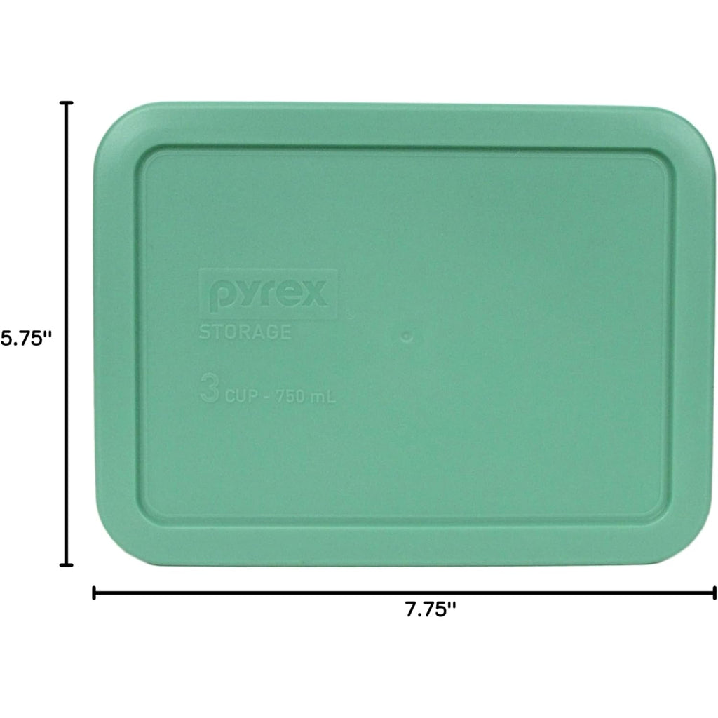 Pyrex 7210-PC 3-Cup Light Green Food Storage Replacement Lid (2-Pack) - Made in USA