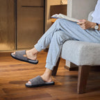 Mens Cozy Memory Foam Slippers Indoor Outdoor Gifts For Men Slip On House Shoes Anti-Skid Soft Open Toe Slippers