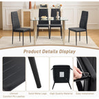 Karl Home Dining Chairs Set Of 4, Pu Leather & High Back, Black