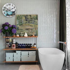 Bathroom Wall Clock,Rustic Style Waterproof Glass Shower Clock Wall Clock For Bathroom Pool Decor (8 Inch,Blue)