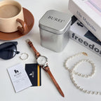 Burei Women Watches Simple Leather Strap Watch Analog Quartz Watches Small Thin Ladies Watch Bracelet Band Wristwatch, Gifts For Women