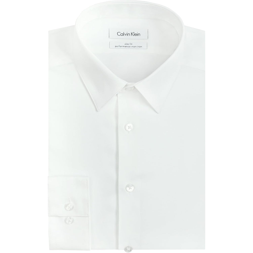 Calvin Klein Men'S Slim Fit Non-Iron Herringbone Dress Shirt