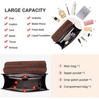 Cnoles Leather Backpack Purse For Women Fashion Ladies Vintage Bags Casual College Travel Backpacks Large Bag Brown