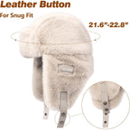 Piecees Fur Trapper Hat for Women Men Winter Hats with Ear Flaps Fuzzy Russian Ushanka Fluffy Snow Hat for Cold Weather Warm